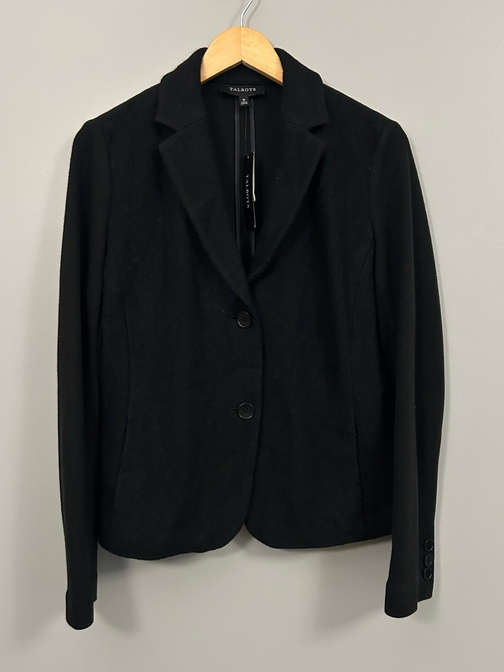 Talbots Black Women's Tailored Blazer Jacket NWT Size 10 Wool Blend